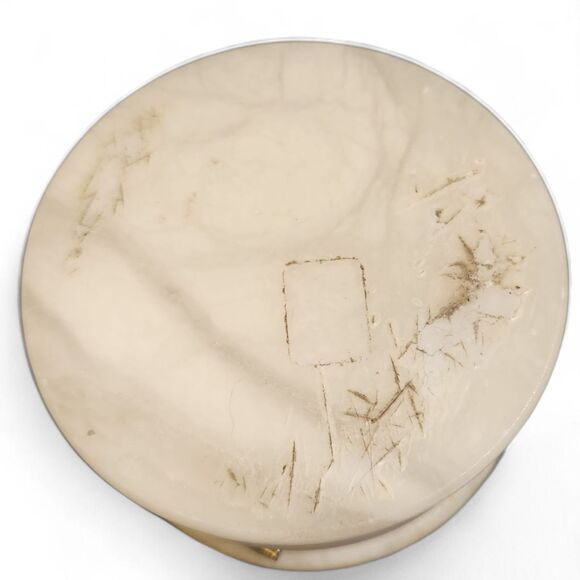 Vintage Italian Alabaster Blue Pineapple Hinged Trinket Box 3.5" Hand Carved - Picture 6 of 8